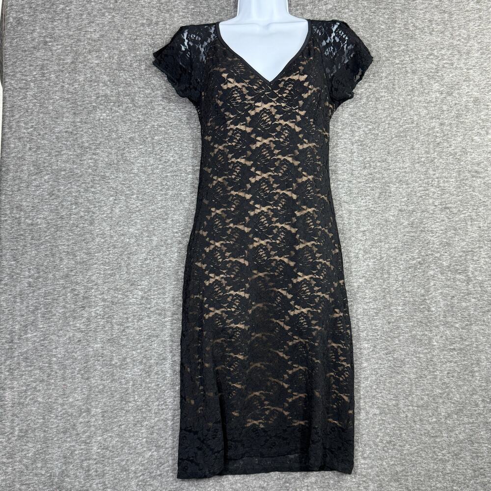 Vintage 579 Y2K Lace Dress Babydoll Size Small V Neck Goth Whimsigoth